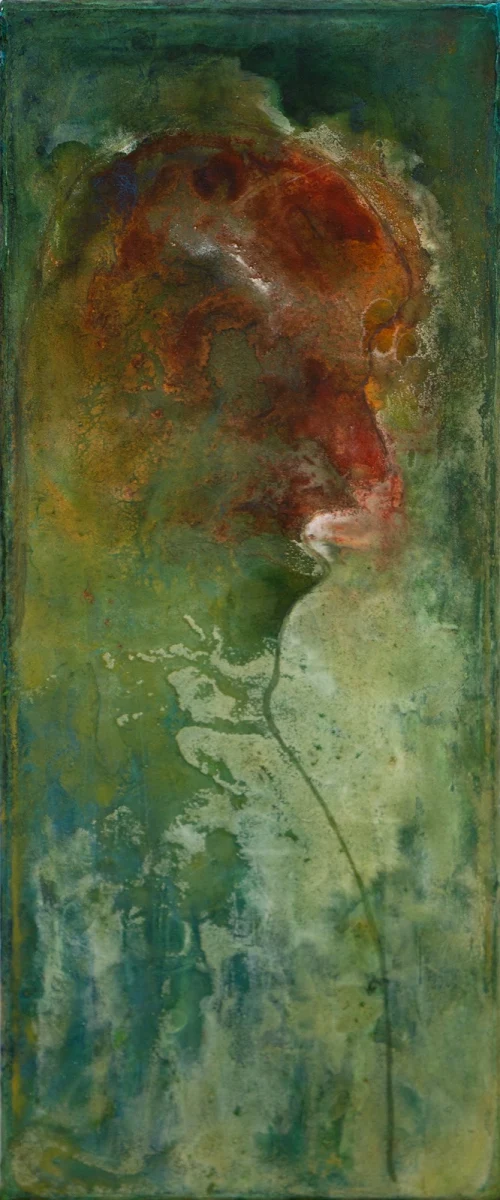 Asfixiar, abstract painting by Jayo: Acrylic on canvas, 20 × 50 cm