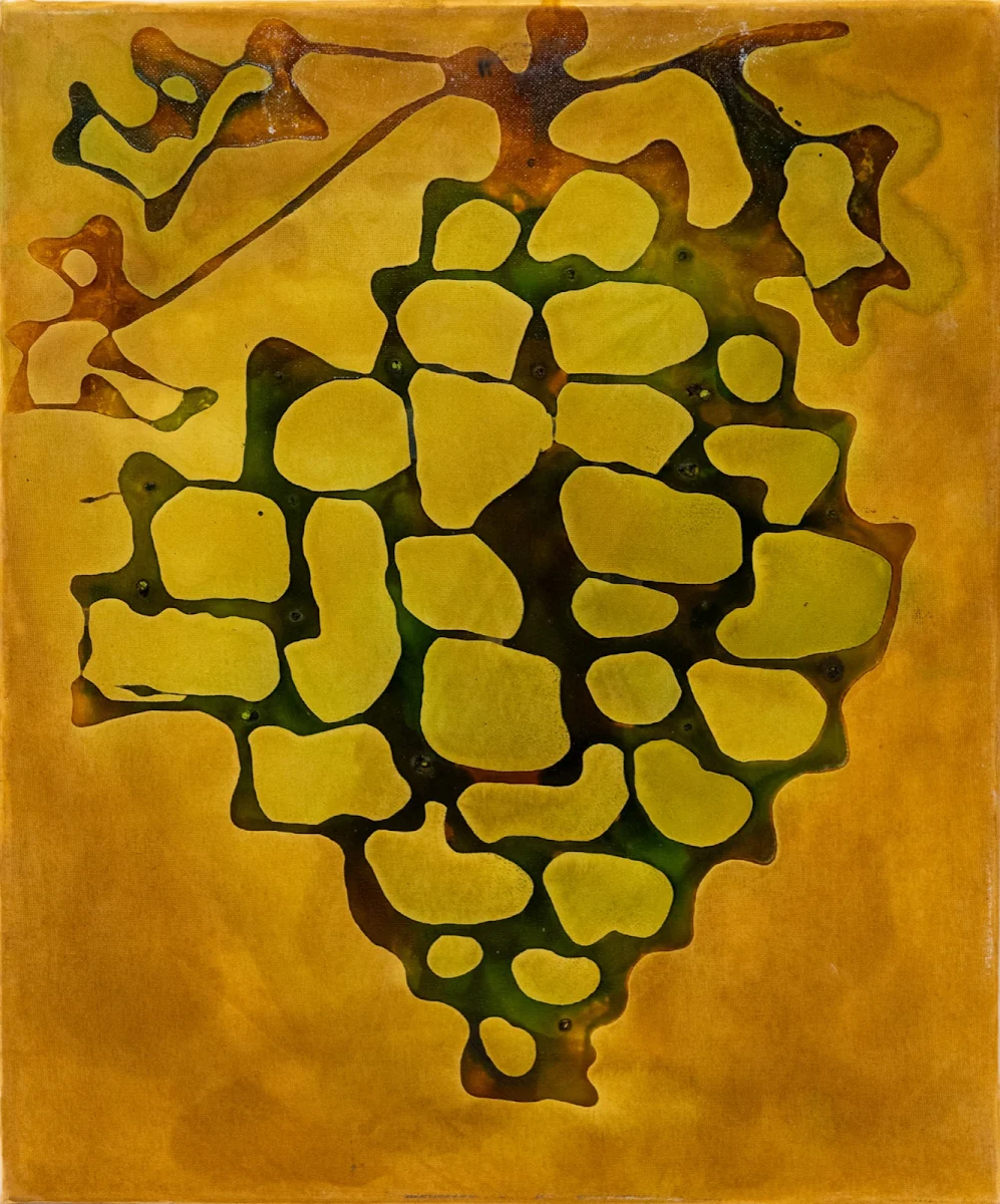 Uvas, abstract painting by Jayo: Inks on canvas, 40 × 50 cm
