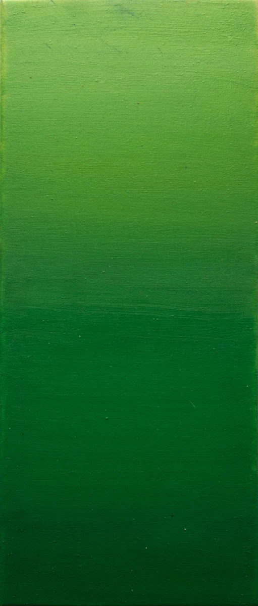 Degradado en verde, abstract painting by Jayo: Oil on canvas, 20 × 50 cm