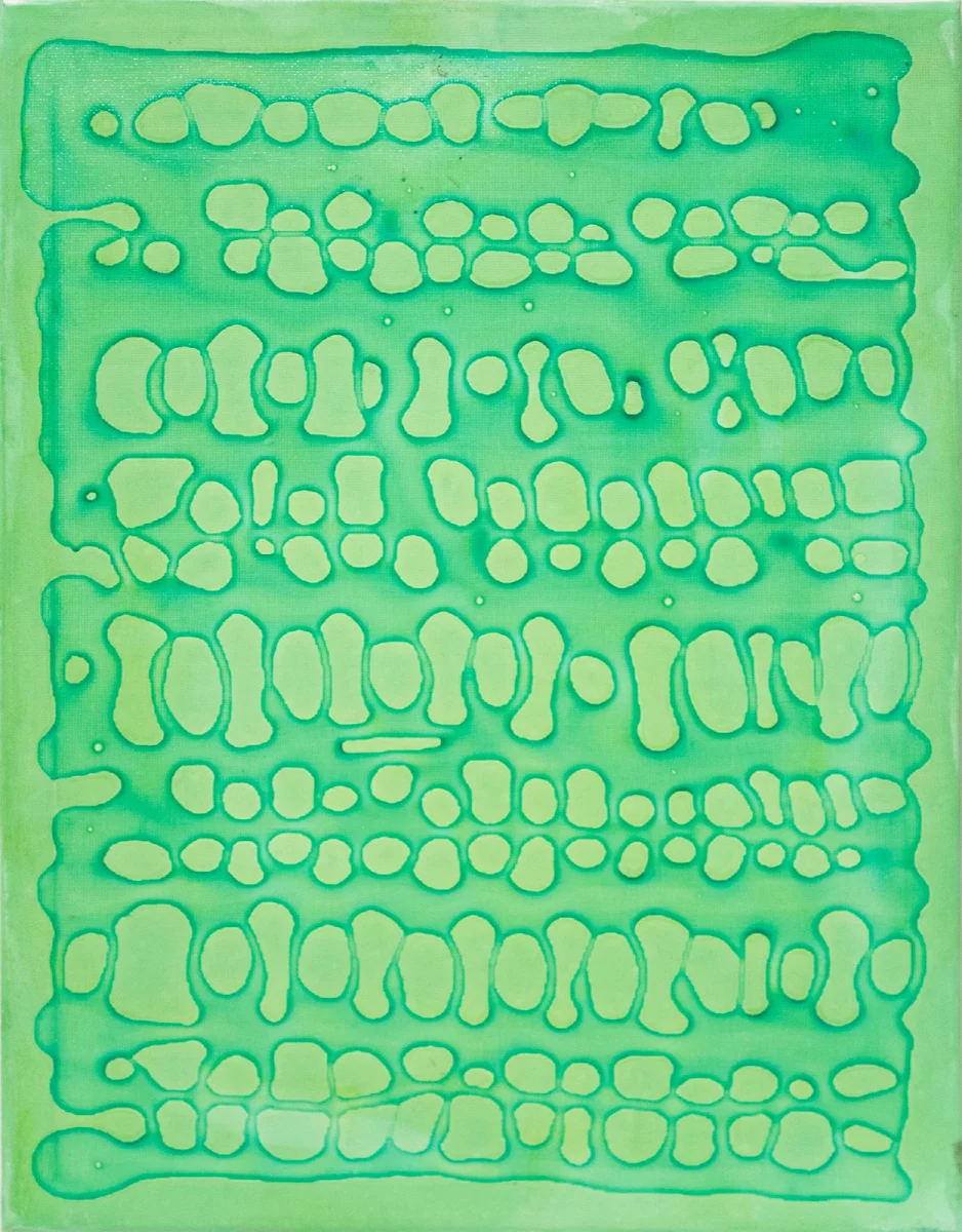 Verde que te quiero verde, abstract painting by Jayo: Inks on canvas, 40 × 30 cm