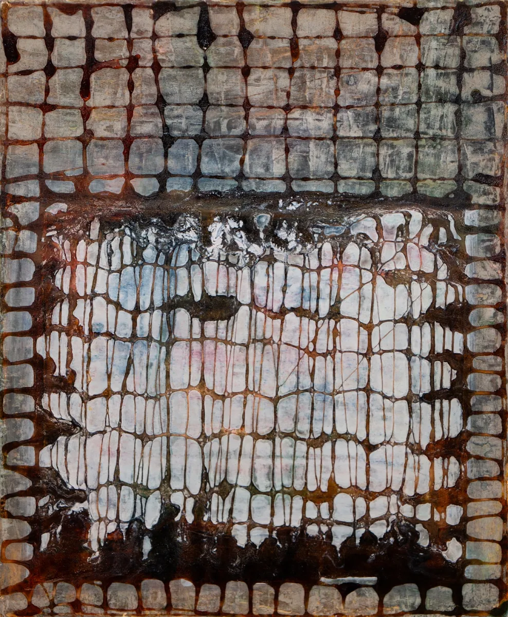Plástico encerrado, abstract painting by Jayo: Acrylic on canvas, 40 × 50 cm