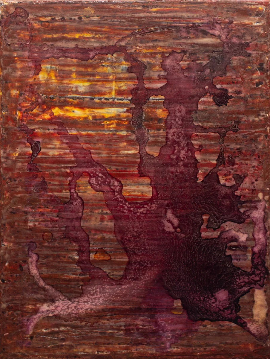 Raíces perpetuas, abstract painting by Jayo: Mixed media (oil, acrylic, ink) on canvas, 25 × 35 cm
