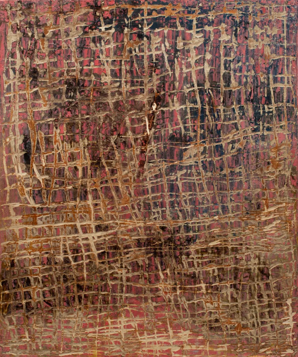 Hacinamiento, abstract painting by Jayo: Acrylic on canvas, 40 × 50 cm