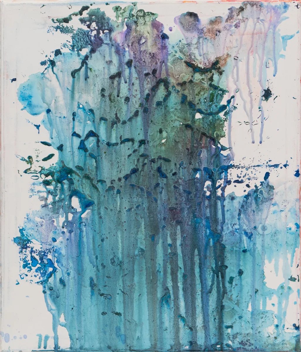 Paisaje colgante, abstract painting by Jayo: Inks on canvas, 40 × 50 cm
