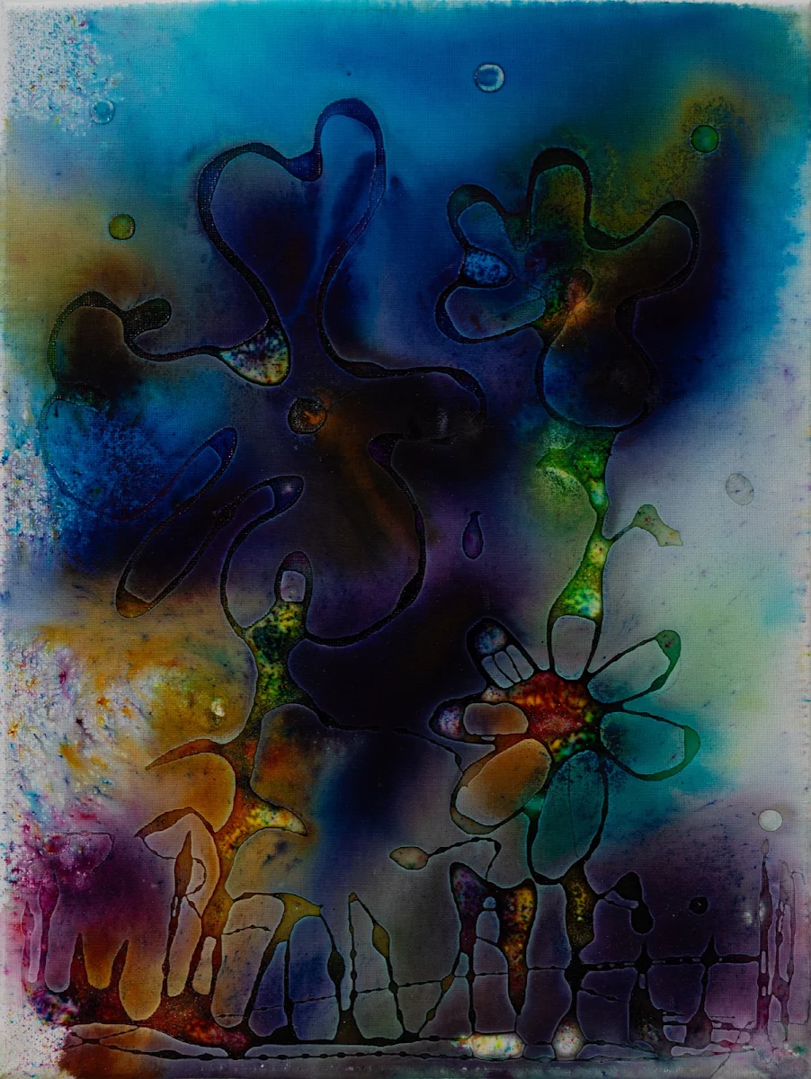 El azul de Unax, cuadro abstracto de Jayo: Tintas sobre lienzo