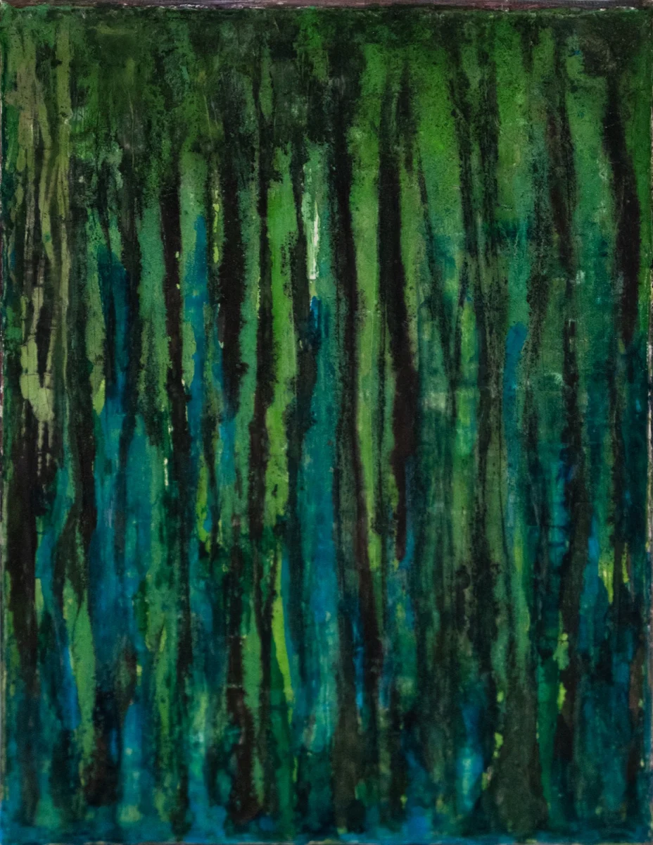 Árbol 1, abstract painting by Jayo: Mixed media on canvas, 18 × 24 cm