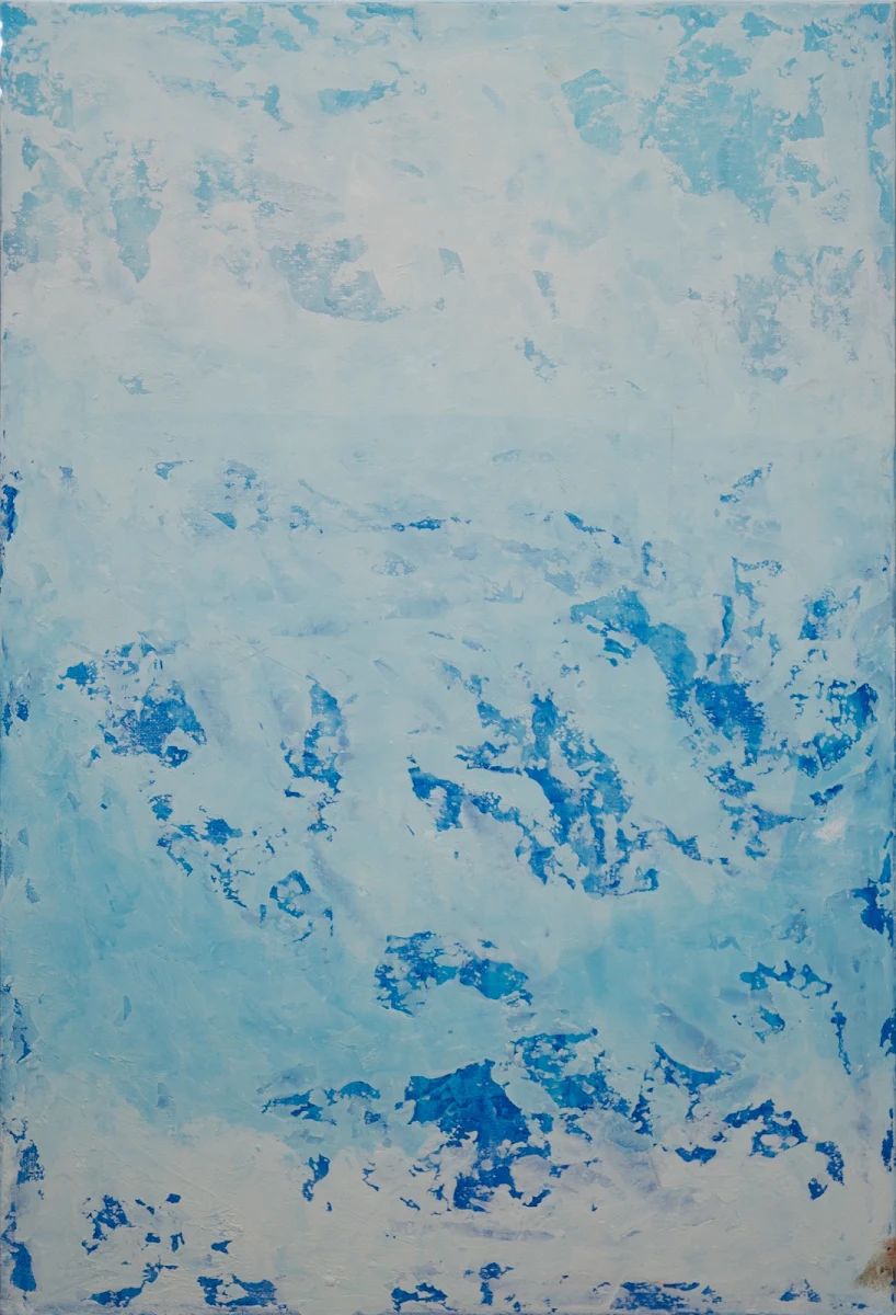 Antártida, abstract painting by Jayo: Acrylic and inks on canvas panel, 60 × 40 cm