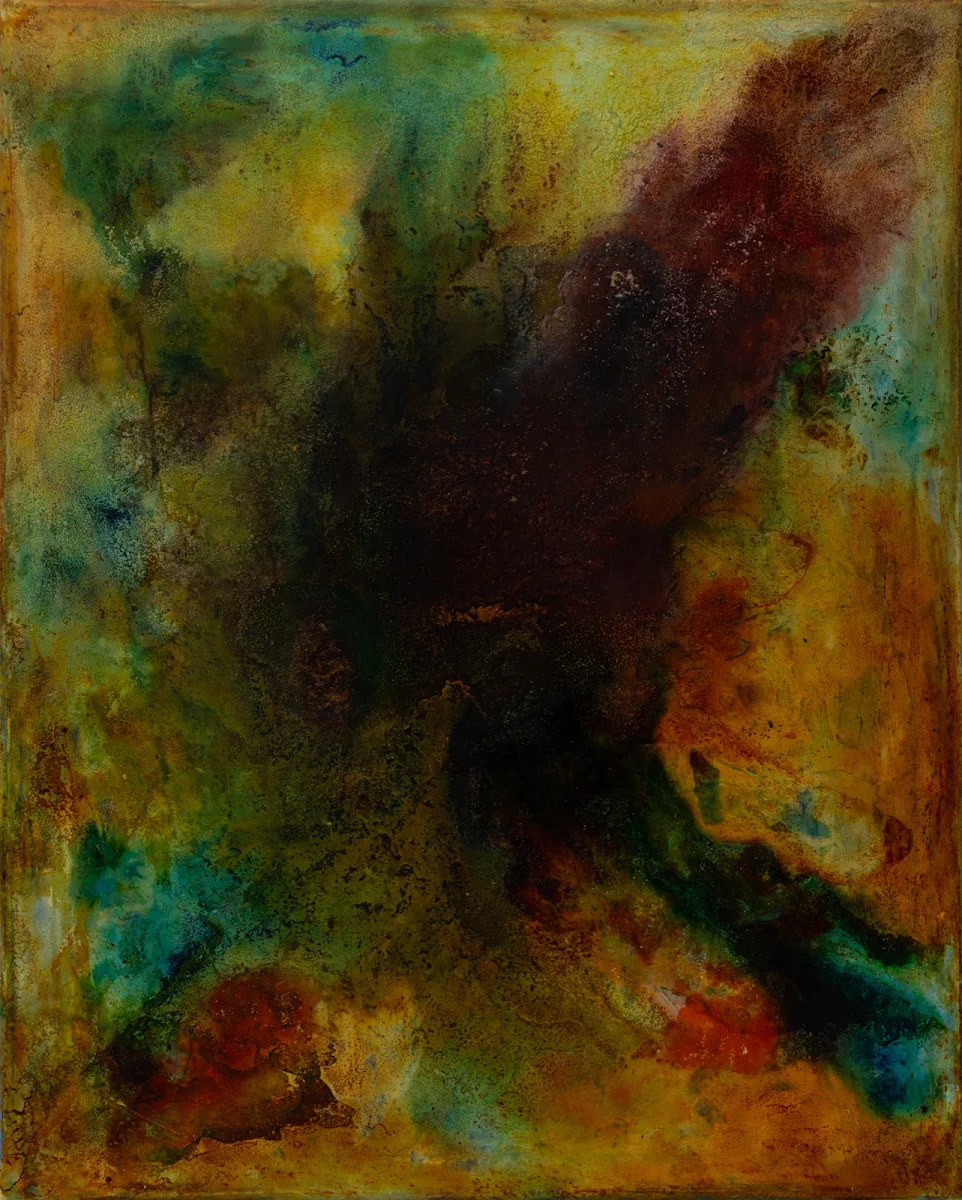 Explosión, abstract painting by Jayo: Inks on canvas, 40 × 50 cm