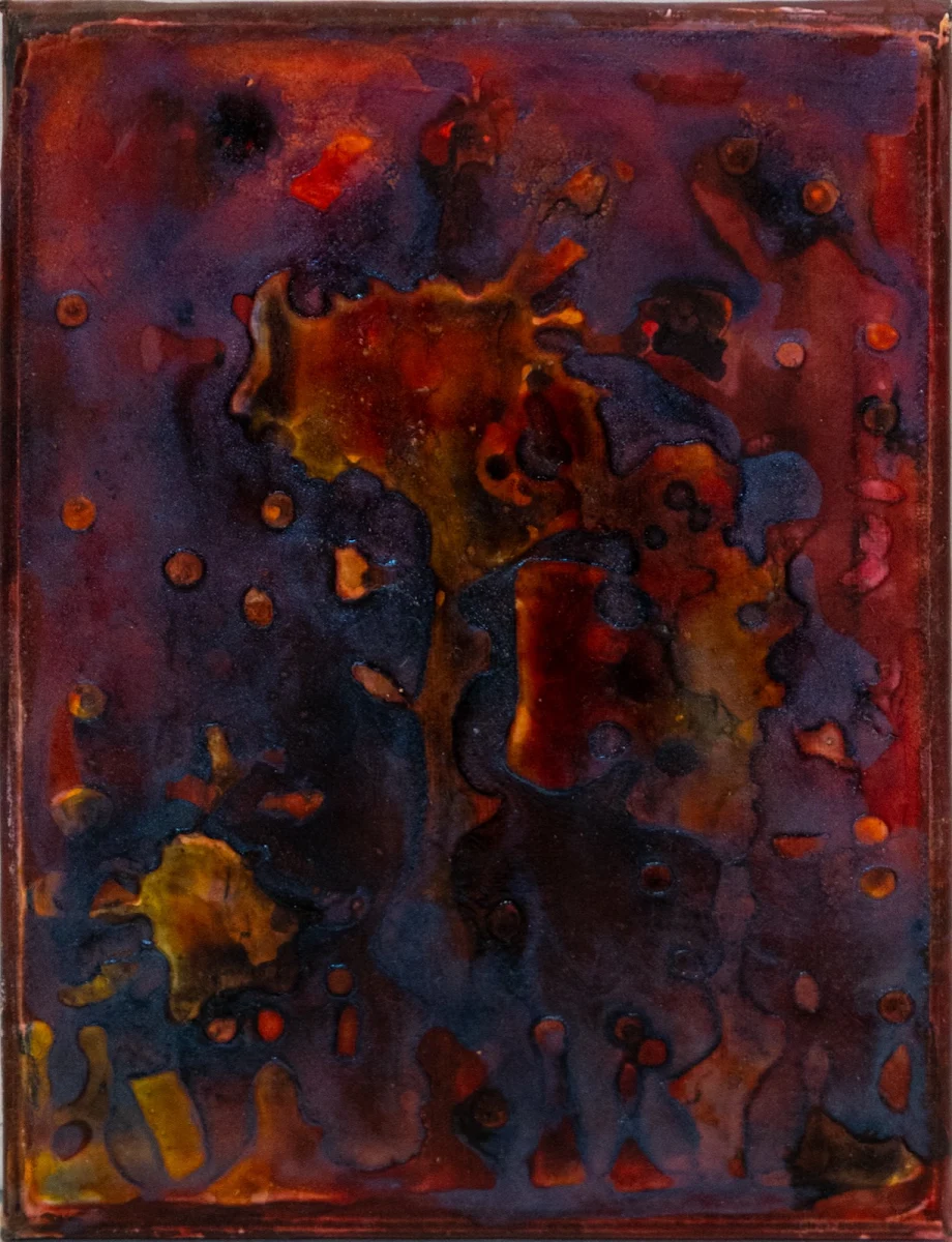 Flores sin forma, abstract painting by Jayo: Inks on canvas, 20 × 30 cm
