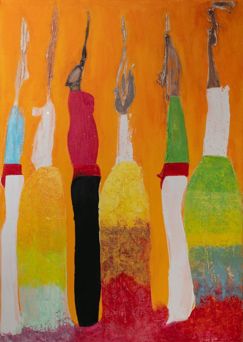 La danza del color, abstract painting by Jayo: Acrylic on canvas, 70 × 100 cm