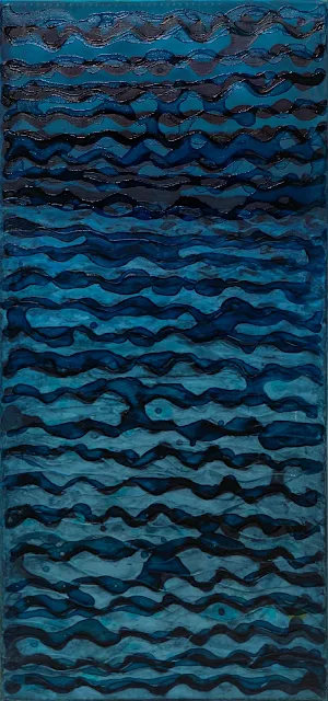 Ondas en azul, abstract painting by Jayo