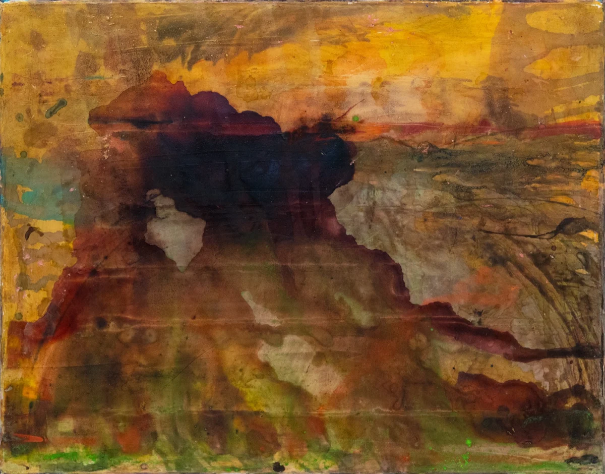 Raíces, abstract painting by Jayo: Mixed media (acrylic, inks) on canvas, 40 × 50 cm