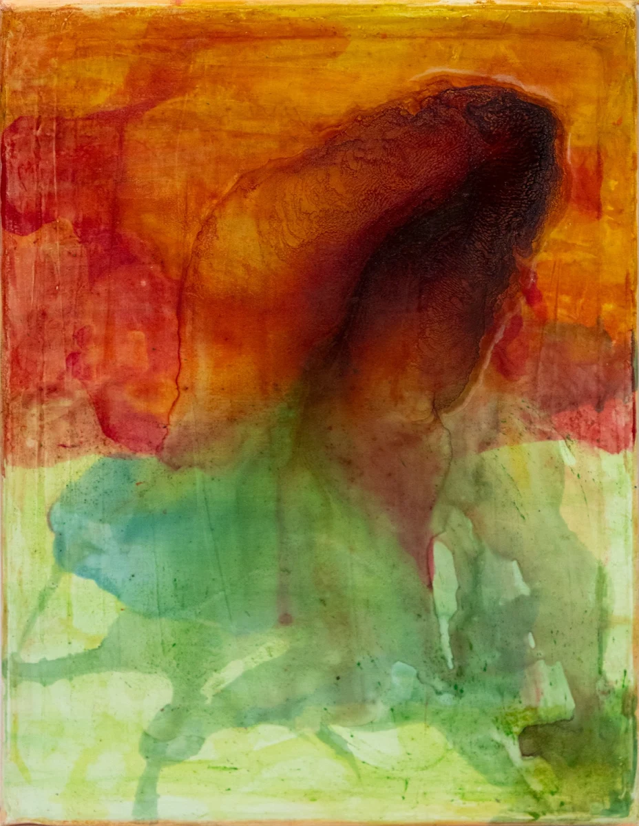 Emergente, abstract painting by Jayo: Inks on canvas, 30 × 40 cm