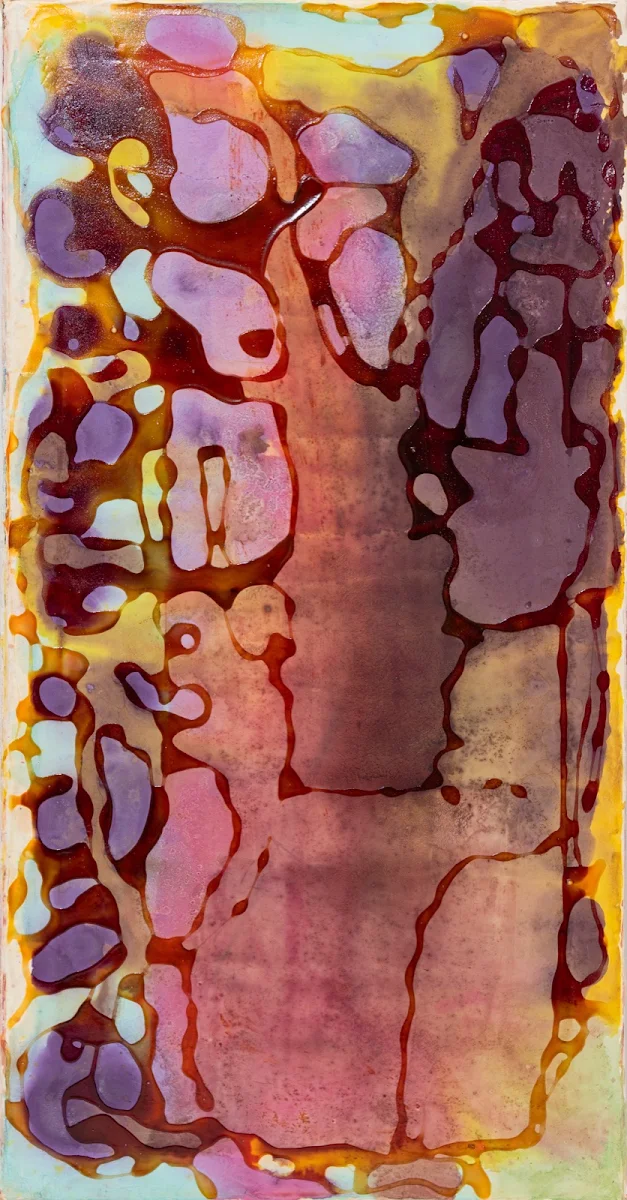 Formas informales, abstract painting by Jayo: Inks on canvas, 30 × 60 cm