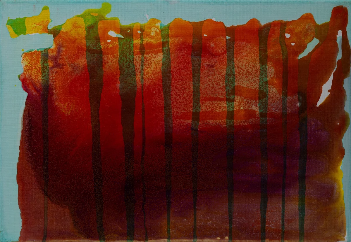 Mi cárcel, abstract painting by Jayo: Inks on canvas, 35 × 50 cm