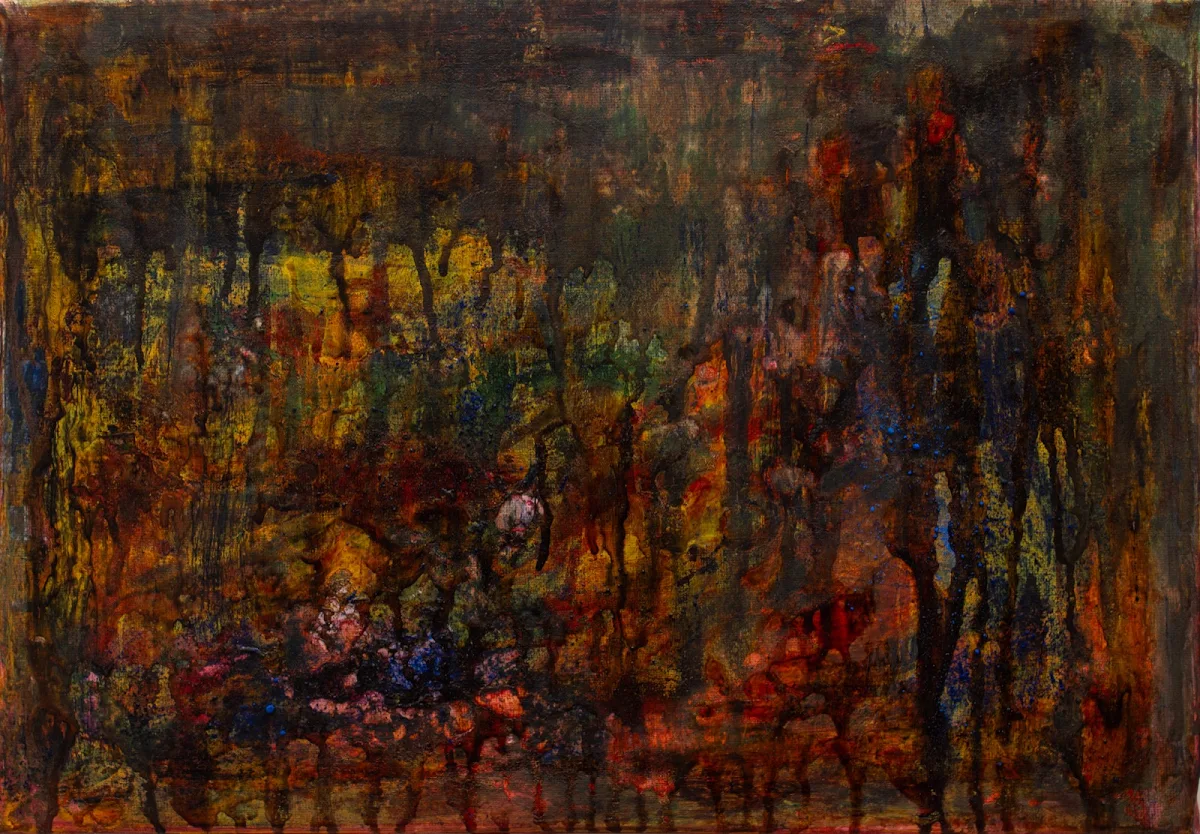 Oscuras flores, abstract painting by Jayo