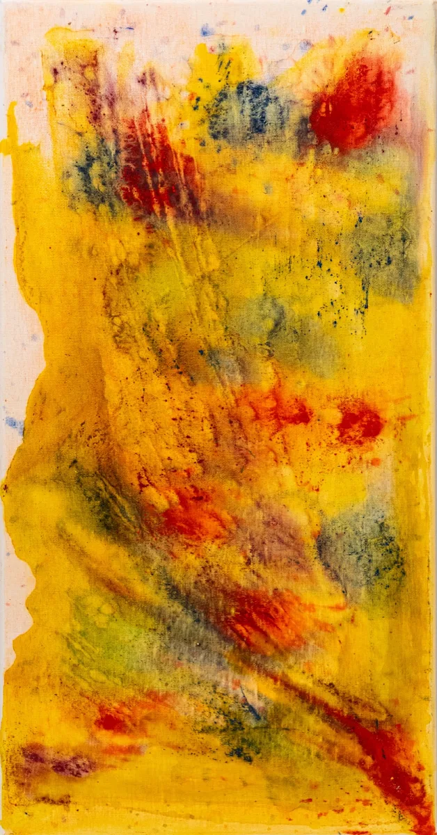 Ráfagas de color, abstract painting by Jayo: Inks on canvas, 30 × 60 cm