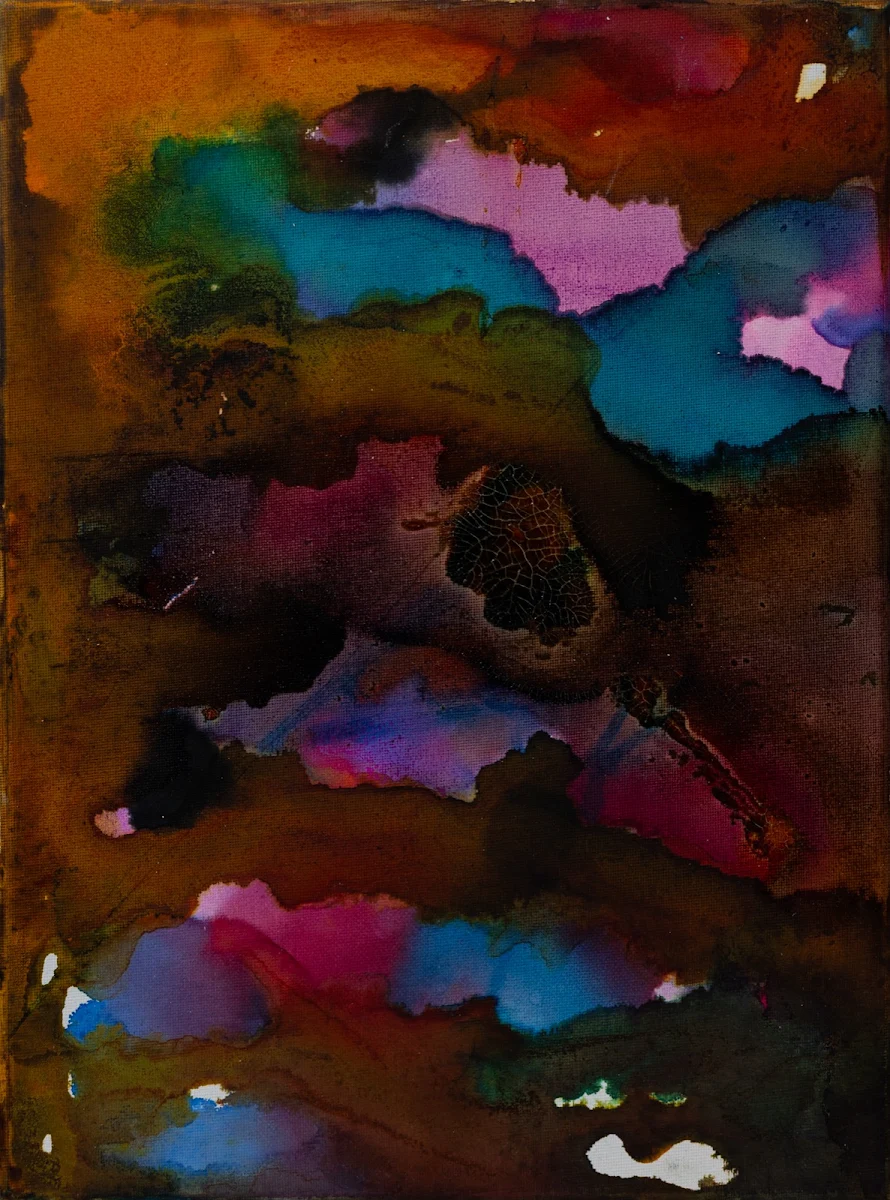 Selva, abstract painting by Jayo: Inks on canvas, 30 × 40 cm