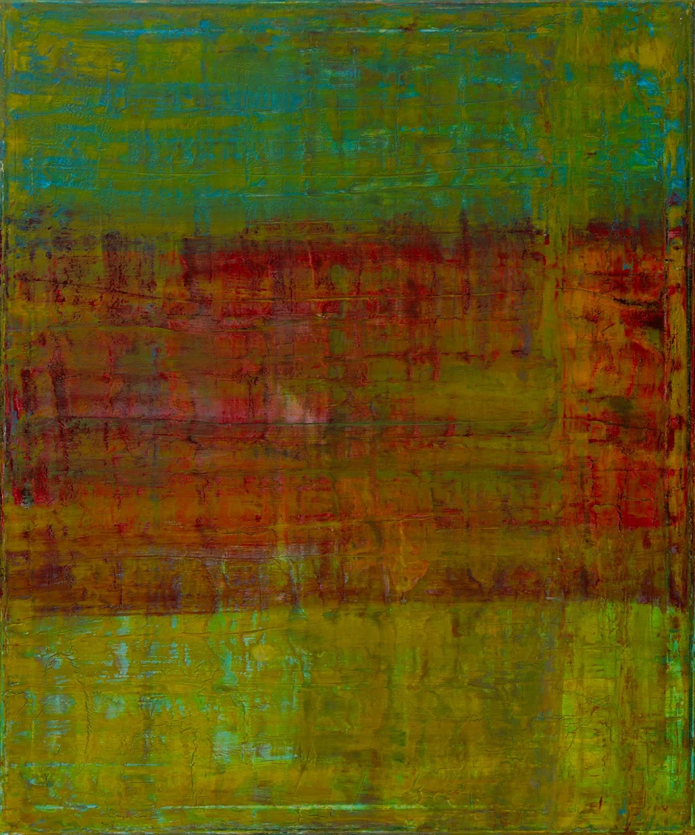 Ramalazo de espátula, cuadro abstracto de Jayo: Acrílico sobre lienzo, 40 × 50 cm
