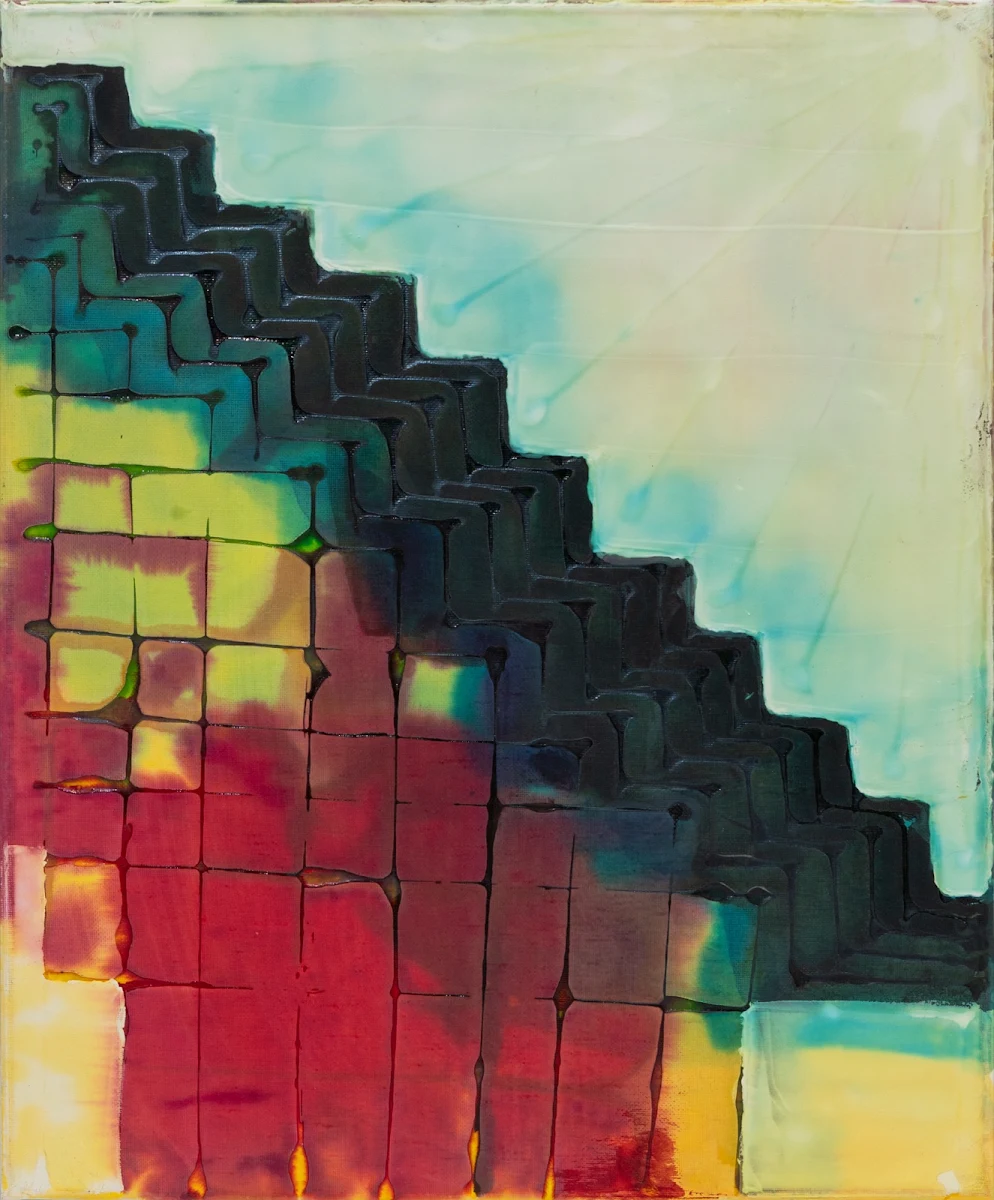 La piel de la dragona, abstract painting by Jayo: Acrylic with textures on canvas, 40 × 50 cm